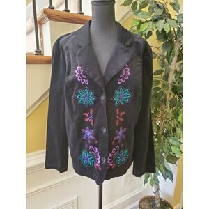 Choices Woman Floral Abstract Jacket SZ 1X
